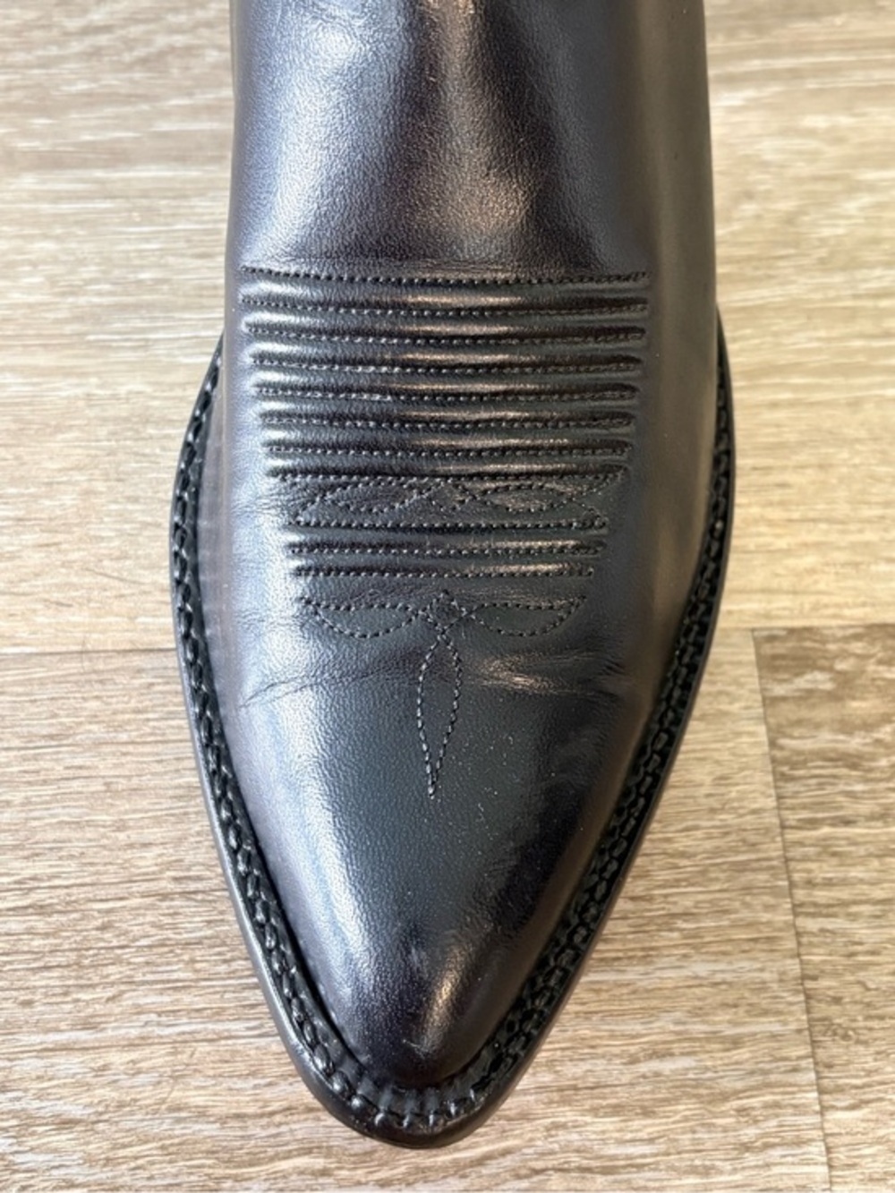 Lucchese Vintage Black Ranch Hand Cowboy Boots | Excellent Condition | Size 7 - Picture 3 of 10
